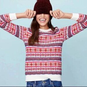 SALE $20-LOFT Striped Fair Isle Sweater, Sz XS